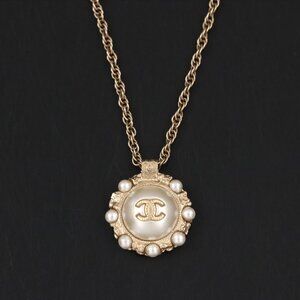 Chanel Strass & Faux Pearl CC Pendant Necklace